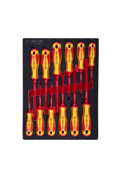 Набор диэлектрических отверток KING TONY ложемент, 12 предметов 9-30612MRV