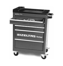 Инструментальная тележка IZELTAS PARTNER черная, с инструментами, 5 ящиков 8235007121