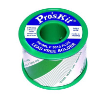Бессвинцовый припой PK-99L08F 0.8 мм, 0.25 кг, Sn99.3/0.7Cu (5013 флюс безотмывочный RMA) ProsKit С00040232