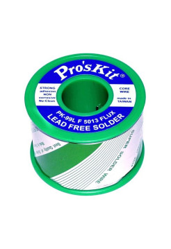 Бессвинцовый припой PK-99L08F 0.8 мм, 0.25 кг, Sn99.3/0.7Cu (5013 флюс безотмывочный RMA) ProsKit С00040232
