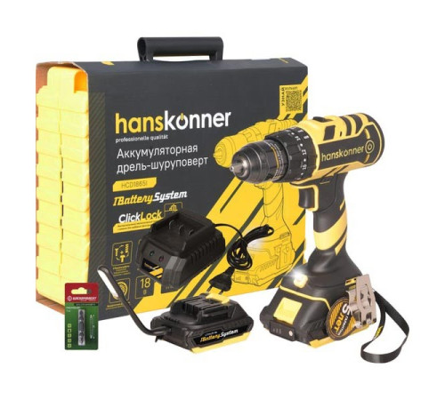 Аккумуляторный шуруповерт Hanskonner HCD1865I