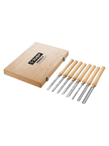 Набор ручных резцов по дереву Зубр Умелец-8 8 шт., р6м5 18374