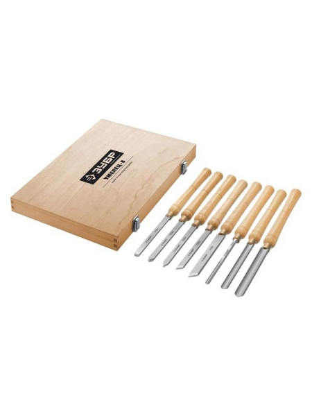 Набор ручных резцов по дереву Зубр Умелец-8 8 шт., р6м5 18374