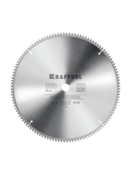 Диск пильный по алюминию KRAFTOOL Multi material 355x25.4 мм, 120Т 36953-355-25.4
