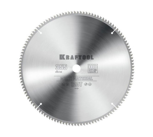 Диск пильный по алюминию KRAFTOOL Multi material 355x25.4 мм, 120Т 36953-355-25.4
