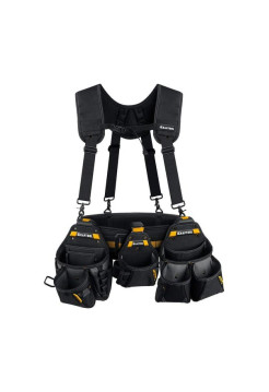 Пояс монтажника, в комплекте: пояс монтажника, подтяжки и 3 сумки KRAFTOOL KBS-5 38760-5