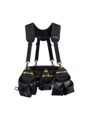 Пояс монтажника, в комплекте: пояс монтажника, подтяжки и 3 сумки KRAFTOOL KBS-5 38760-5