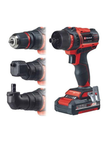 Дрель аккумуляторная Einhell PXC TE-CD 18/45 Li, 18В, 45Нм, Quick-патрон, 2 насадки, 1x2,5Ач, набор оснастки 22пр, кейс E-Bo 4513990