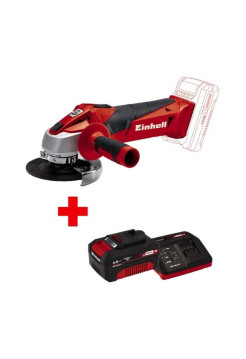 Угловая аккумуляторная шлифмашина Einhell PXC TC-AG 18/115 Li +1 аккумулятор PXC 4.0 Ач + ЗУ 3А 4431130SET