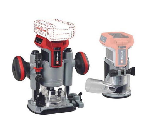 Аккумуляторный фрезер Einhell PXC TP-RO 18 Set Li BL,18В,10-30 т/мин,цанга 6/8 мм, 2 станины, без АКК 4350410