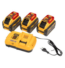 Набор Dewalt: 3 аккумулятора DCB547, Li-Ion, 18/54 В, 9/3 Ач и зарядное устройство DCB118, 18/54 В, 8 А, DCB118X3-QW