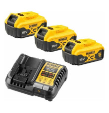 Набор Dewalt: 3 АКБ DCB184, Li-Ion, 18 В, 5 Ач и зарядное устройство DCB1104, 12/18 В, 4 A DCB1104P3 DCB1104P3-QW
