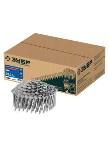 Барабанные гвозди кровельные Зубр CRN 25x3.1 мм, оцинкованные, 9000 шт 305385-25