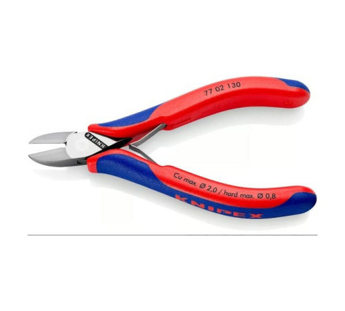 Бокорезы для электроники KNIPEX округлая головка, 130 мм, 2-комп ручки KN-7702130