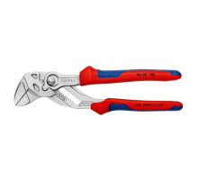 Переставные клещи-ключ KNIPEX 40 мм (1 1/2"), длина 180 мм, хром, 2К ручки, KN-8605180SB
