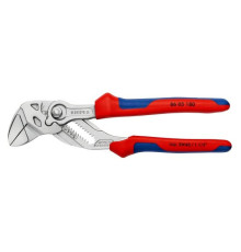 Переставные клещи-ключ KNIPEX 40 мм (1 1/2"), длина 180 мм, хром, 2К ручки, KN-8605180SB
