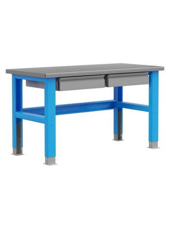 Промышленный металлический стол Верстакофф 1500 мм PLC (RAL5015 и RAL7037) 115002