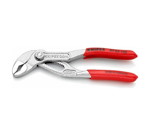Переставные клещи с фиксатором KNIPEX COBRA 25 мм (1"), L-125 мм, хром, 1-к ручки KN-8703125