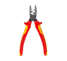 Пресс-клещи для обжима контактных гильз KNIPEX VDE, кол-во гнезд: 9, L-180 мм KN-9778180SB