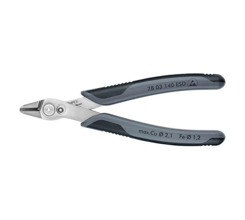 Прецизионные бокорезы KNIPEX Electronic Super Knips XL ESD, без фаски, L-140 мм, INOX KN-7803140ESD