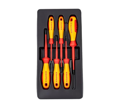 Набор отвёрток KNIPEX VDE, тонкие, 6 предметов, SL2.5/4, PlusMinus PH/S PZ/S 1/2 KN-002012V05