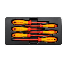 Набор тонких отверток KNIPEX VDE 1000В, 6 пр, SL3/4/5.5/6.5 шлиц, PH1/2 крест, KN-002012V02