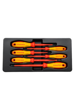Набор тонких отверток KNIPEX VDE 1000В, 6 пр, SL3/4/5.5/6.5 шлиц, PH1/2 крест, KN-002012V02