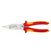 Электромонтажные клещи KNIPEX VDE, 6-в-1, зачистка: 0.75 - 1.5 + 2.5 мм, L-200 мм, KN-1396200SB