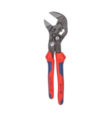 Переставные клещи-ключ KNIPEX 180 мм, 40 мм (1 1/2"), серые, 2К ручки, KN-8602180SB