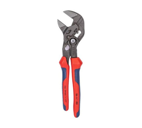 Переставные клещи-ключ KNIPEX 180 мм, 40 мм (1 1/2"), серые, 2К ручки, KN-8602180SB
