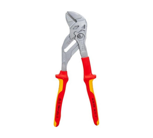 Переставные клещи-ключ KNIPEX VDE, 250 мм, хром, 2К ручки, KN-8606250SB