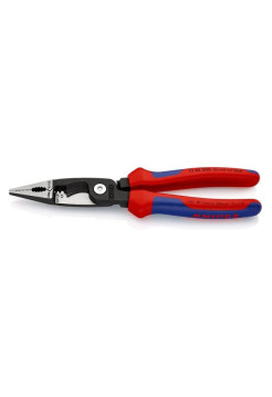 Электромонтажные клещи KNIPEX 6-в-1, 200 мм, чёрные, 2К ручки, KN-1382200SB