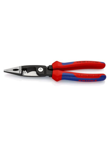 Электромонтажные клещи KNIPEX 6-в-1, 200 мм, чёрные, 2К ручки, KN-1382200SB