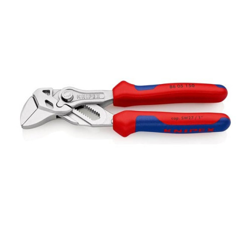 Переставные клещи-ключ KNIPEX 150 мм, 27 мм (1"), хром, 2К ручки, KN-8605150SB
