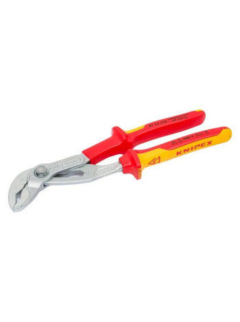 Переставные клещи KNIPEX Cobra, VDE, 50 мм (2"), 250 мм, хром, 2К ручки, KN-8726250SB