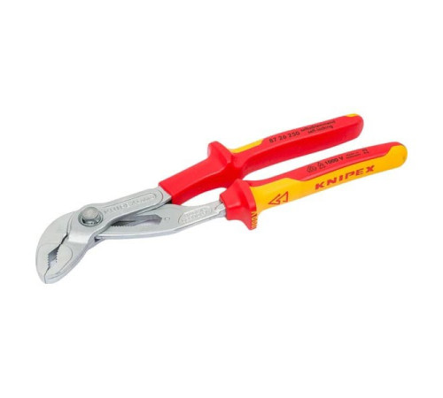 Переставные клещи KNIPEX Cobra, VDE, 50 мм (2"), 250 мм, хром, 2К ручки, KN-8726250SB