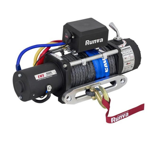 Электрическая лебёдка RUNVA 24V 9500 lbs 4350 кг синтетический трос EWX9500SR EWX9500SSR24V
