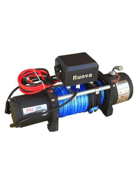 Автомобильная электрическая лебёдка RUNVA 12V 6000 lbs 2500 кг синтетический трос EWX6000SR