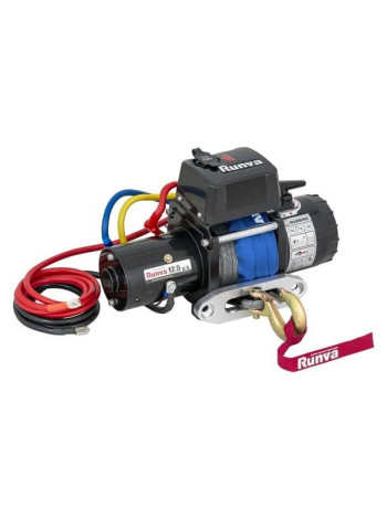 Электрическая лебёдка RUNVA 12V 12500 lbs 5670 кг короткий барабан синтетический трос 12.5XSSR
