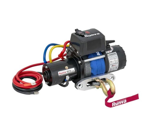 Электрическая лебёдка RUNVA 12V 12500 lbs 5670 кг короткий барабан синтетический трос 12.5XSSR