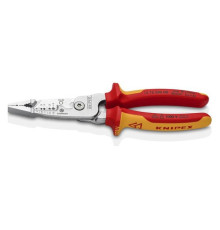Инструмент для зачистки гармонизированных европейских кабелей KNIPEX из закаленной стали, хром, двухкомпонентные диэлектрические ручки KN-1376200ME