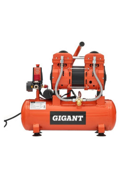 Безмасляный малошумный компрессор (9 л; 8 бар; 195 л/мин) Gigant GSWK-9/1400