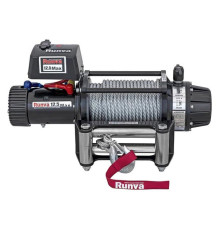 Лебёдка автомобильная электрическая RUNVA 12V 12500 lbs 5670 кг MAX влагозащищенная, стальной трос EWB12500MAXS