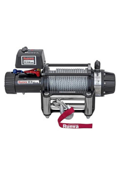 Лебёдка автомобильная электрическая RUNVA 12V 12500 lbs 5670 кг MAX влагозащищенная, стальной трос EWB12500MAXS