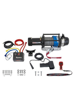 Лебёдка автомобильная электрическая RUNVA 12V 13500 lbs 6136 кг MAX влагозащищенная, синтетический трос EWB13500MAXSSR