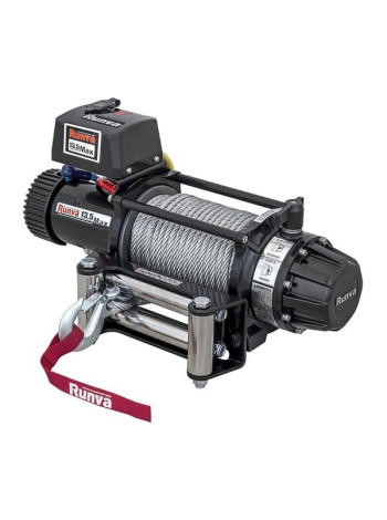 Лебёдка автомобильная электрическая RUNVA 12V 13500 lbs 6136 кг MAX влагозащищенная, стальной трос EWB13500MAXS
