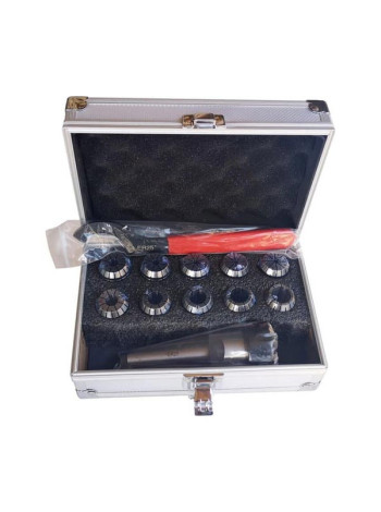 Цанговый патрон ER25 MT3 с набором цанг из 10 шт (3-16 мм) MetalMaster 19609