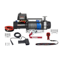 Электрическая лебёдка RUNVA 12V 9500 lbs 4350 кг влагозащищенная, комбин. роспуск, синт. трос EWB9500MAX-Q-SSRMAC