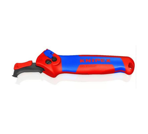 Нож для кабеля KNIPEX с "пяткой", с трещоткой, 146 мм, 2К ручка KN-1650145SB
