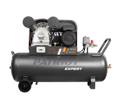 Компрессор Patriot KRX 420 L100, поршневой, ременной, масляный, 420 л/мин, 100 л, 10 бар, 2.2 кВт, 230 В 545302315